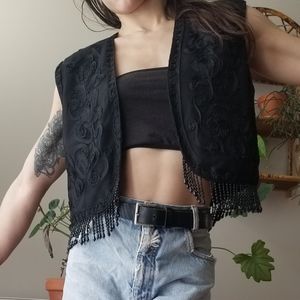 Sue Wong Designer Fancy Boho Dress Vest Vintage Party Beads